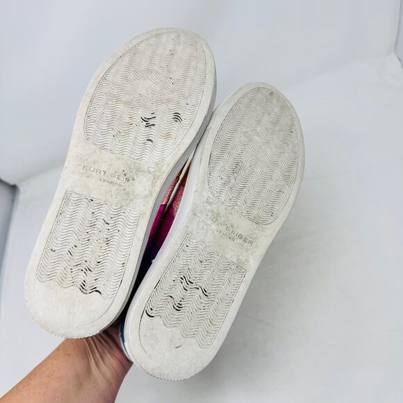 Kurt Geiger Metallic Rainbow Striped Women's Athletic Shoes - Picture 10 of 11